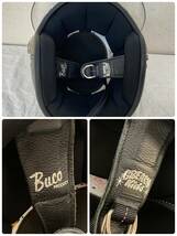 【OM72】(O)BUCO TOYS McCOY トイズマッコイ ジェットヘルメット 57-58 S/Mサイズ BABY BUCO センターライン白黒 ビンテージ 中古現状品_画像6