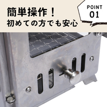 薪ストーブ ガラス窓付き アウトドア キャンプ 暖炉 料理 調理 焚き火台 煙突つき 器具 キャンプ 折りたたみ 暖房ステンレスSUS304_画像2