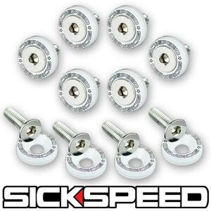 SICKSPEED フェンダーワッシャー ホワイト 10個 JDM USDM シックスピード 汎用 エンジン ドレスアップ ボルト 白