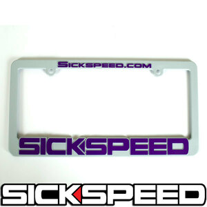 SICKSPEED ナンバーフレーム グレーｘパープル USDM JDM HDM シックスピード スタンス ライセンスフレーム 紫 US仕様