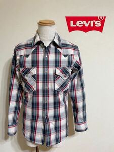 【美品】 Levi's リーバイス ウエスタンシャツ タータンチェック柄 ヘビーウェイト シャツ アメカジ サイズM 長袖 厚手