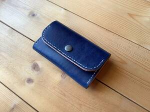 0 hand dyeing navy navy blue color card-case! card-case! cow leather! leather! hand made 