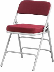 2F KAIHAOWIN パイプ椅子 折りたたみ椅子 いす ミーティングチェア 会議椅子 イス クッション 布 折りたたみチェア レッド 格安売り切り ♪