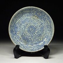 緑屋f■ 中国古玩　新渡　染付　小皿　唐物　古陶磁器　 　12n/12-412/29-7#60_画像1