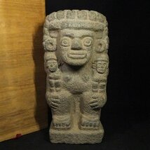 緑屋z■ 時代物　マヤ文明　石像　重約10.8kg　南米古代文明 チリ インカ帝国　i9/12-6976/25-3#120_画像1