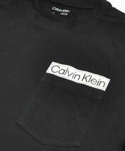 ★未使用・タグ付(やや難あり)★カルバンクライン CALVIN KLEIN メンズ 長袖Tシャツ ロンT ポケット付 黒 ブラック Mサイズ (A065)(_画像2