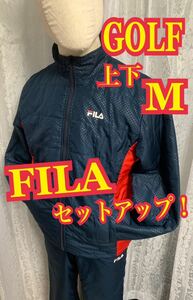 FILA フィラ　セットアップ　GOLFウエア　中綿上下　スポーツウエア　Mサイズ