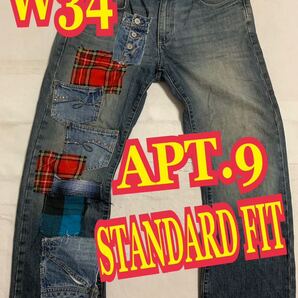 APT.9 デニムパンツ ジーンズ デザインジーンズ ミニポッケ W34