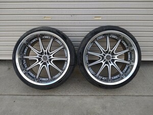 深リム VOLK RACING GTF 10.5J×19 オフ+23 114.3 5H 245/35ZR19 6部山 2本セット