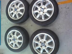 ダイハツ純正 ミニライト 14インチ タイヤホイール 4本セット 4.5J +45 PCD100 4穴 ヨコハマ BluEarth-Es 165/55R14 2022年製