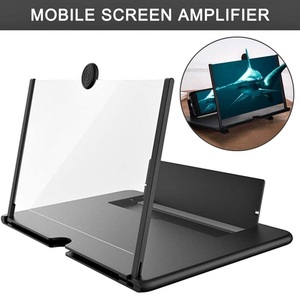 スマホ 拡大鏡 スマホ スクリーンアンプ スタンド 折りたたみ式 携帯便利 軽量 ルーペ HD 3-4倍 iphone/Androidスマホ ブラック