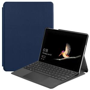 Surface Go 専用スリムケース　カバー　薄型　軽量型　スタンド機能　高品質PUレザーケース ネイビーブルー