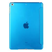 iPad ケース iPad5 / iPad6 / iPad Air1 / iPad Air2 兼用 三つ折スマートカバー PUレザー アイパッド カバー スタンド機能 シーブルー_画像3