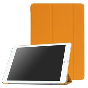 iPad ケース iPad5 / iPad6 / iPad Air1 / iPad Air2 兼用 三つ折スマートカバー PUレザー アイパッド カバー スタンド機能　オレンジ