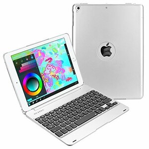 iPad 9.7(2018第6世代) / iPad 9.7 (2017第5世代) / iPad air 専用 Bluetooth キーボードケースPCカバー シルバー