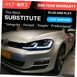 AKDチューニングカーVW用ヘッドライトGolk7Golf7MK7ヘッドライトLEDDRLランニングライトバイキセノンビームフォグライトエンジェルアイオ