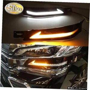 2pcs Led Headlight eyebrow DRL for Toyota Vellfire 2016 2017 2018 2019 2020 ALPHARDデイタイムランニングライト、ウインカーランプ付