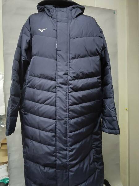 ミズノ MIZUNO サッカーウェア フットサルウェア ダウンコート ベンチコート 防寒具 32ME955014 ディープネイビー XLサイズ