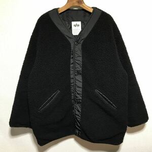 [即決古着]ALPHA INDUSTRIES/アルファインダストリーズ/リバーシブルボアライナーコート/キルティング/中綿/ブラック/XLサイズ/TA1561-001