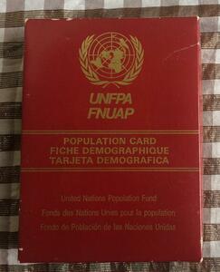 UNFPA　POPULATION　CARD　 国連人口基金　計算機　時計　1989年