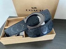 COACH コーチ　新品　リバーシブル　シグネチャー　バックル回転可能　メンズベルト _画像6