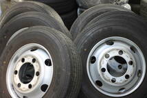 #2458 トラックパーツ！キャンター１７．５インチ ６穴 ６本セット タテ溝 205/80R17.5 ２１年製 中古タイヤセット！＃格安タイヤ #バリ山_画像1