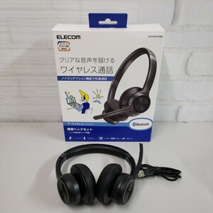 601y1710★エレコム ワイヤレスヘッドセット 【 Bluetooth/有線 】 ノイズリダクション機能付き ミュートボタン付き ブラック LBT-HSOH20BK