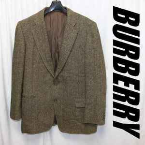 バーバリー BURBERRY Tweed 二つ釦ツイードウール地テーラードジャケット 肉厚ブレザースーツ サイドベンツ 日本製ヘリンボーン地 010102