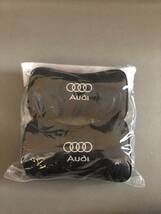 新品 Audi アウディ ネックパッド ヘッドレスト 首枕 車載 2個セット 本革レザー ブラック カーアクセサリ 刺繍_画像3