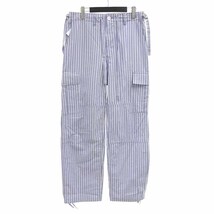 【特別価格】UNUSED 20SS UW0867 stripe pants. ストライプ カーゴ パンツ ブルー メンズ1_画像1