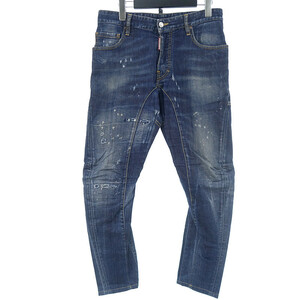 DSQUARED2 TIDY BIKER JEAN クラッシュ リペア加工 デニム パンツ インディゴ メンズ46