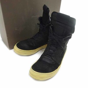 【特別価格】RICK OWENS Geo Basket ジオバスケット スウェード レザー スニーカー ブラック メンズ42