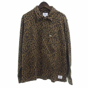 CRIMIE LEOPARDO SHAGGY KNIT SHIRT レオパードシャツ ベージュ メンズL