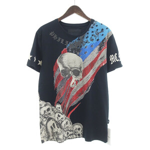 【特別価格】PHILIPP PLEIN ストーン装飾スカルTシャツ ブラック メンズXXXL