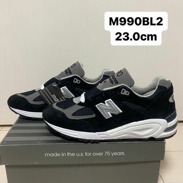 made in USA NEW BALANCE 990v2 M990BL2 23.0cm