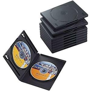 ★ブラック_10枚セット★ エレコム トールケース DVD BD 対応 標準サイズ 2枚収納 10個セット ブラック CCD-DVD06BK