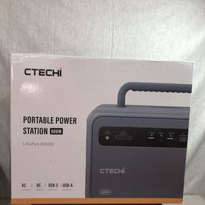 CTECHi ポータブル電源 600W 大容量 リン酸鉄リチウム電池　384Wh　AC(瞬間1200W)　LEDライト