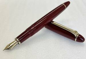 1円～ セーラー 万年筆 プロフィット 14k Ｈ-F ボルドー 朱色 sailor fountainpen