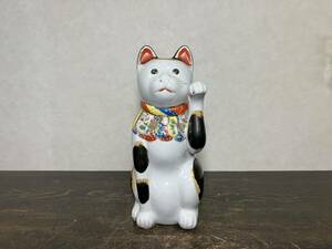 京都⑧ 旧家引取り 古瀬戸 招き猫 高さ約29.0cm 明治～大正時代 縁起物 cxp