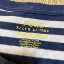POLO RALPH LAUREN ポロ ラルフローレン ボーダー 半袖Tシャツ 紺色 ネイビー 青 XL 大きいサイズ レディース RLロゴ 刺繍 オーバーサイズ_画像2
