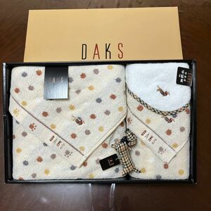 新品☆DAKS ☆ バスタオル　フェイスタオル タオル ハンカチ　ミニダックス　4点セット