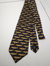 1円スタート【良品】GUCCI　グッチ　ネクタイ　ネイビー×イエロー　シルク100%_画像2