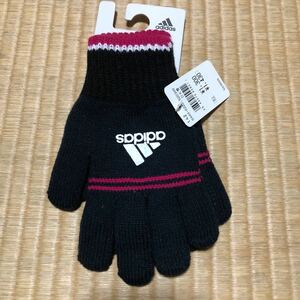 adidasのびのびニット手袋　すべり止め付き　ネイビー　総丈18センチ