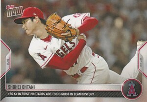 2022 Topps Now☆大谷翔平 今季先発20登板目時点で165奪三振はチーム史上3位 24時間限定 エンゼルス 元日本ハム