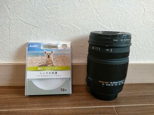 SIGMA 18-250F3.5-6.3DC MACRO efマウント kenkoレンズプロテクター 72mm