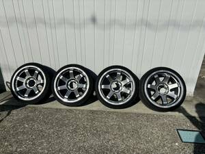 ハイエース 18インチ タイヤホイールセット ホイール MAD CROSS MC-76 8J+25 タイヤ 205/40R18 86W XL DUNLOP DIREZZA DZ102 23年製 