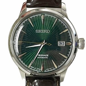 【中古品】 SEIKO セイコー プレサージュ 4R35-01T0 文字盤グリーン 自動巻き ベルト純正 メンズ腕時計 箱なし 本体のみ hiL793RO