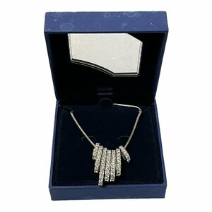 【中古品】 SWAROVSKI スワロフスキー 7連 ネックレス チョーカー シルバー レディースアクセサリー 箱あり N55878RD