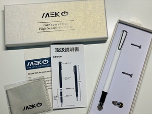 連C4-278NK 未使用 MEKO スタイラス タッチペン1本+交換用ペン先3個 iPhone iPad Android タブレット ホワイト 白 rainbow series
