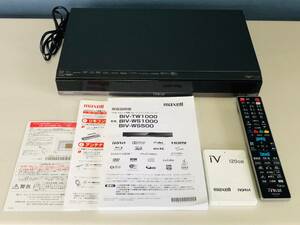 FL829A　maxell マクセル アイヴィブルー BIV-TW1000 iVDRスロット搭載 ブルーレイレコーダー純正リモコン120GBカセットハードディスク付属